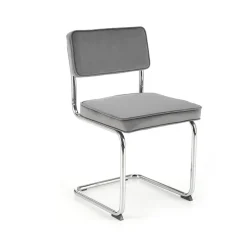 Garnero Arredamenti Set 4 sedie soggiorno moderne in velluto acciaio Vader Grigio Outlet