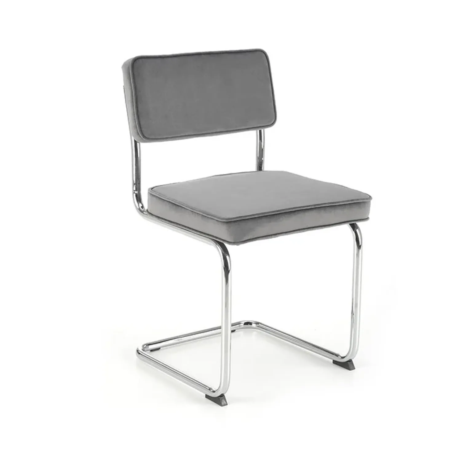 Garnero Arredamenti Set 4 sedie soggiorno moderne in velluto acciaio Vader Grigio Outlet