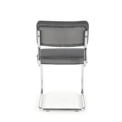 Garnero Arredamenti Set 4 sedie soggiorno moderne in velluto acciaio Vader Grigio Outlet