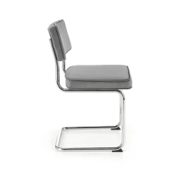 Garnero Arredamenti Set 4 sedie soggiorno moderne in velluto acciaio Vader Grigio Outlet