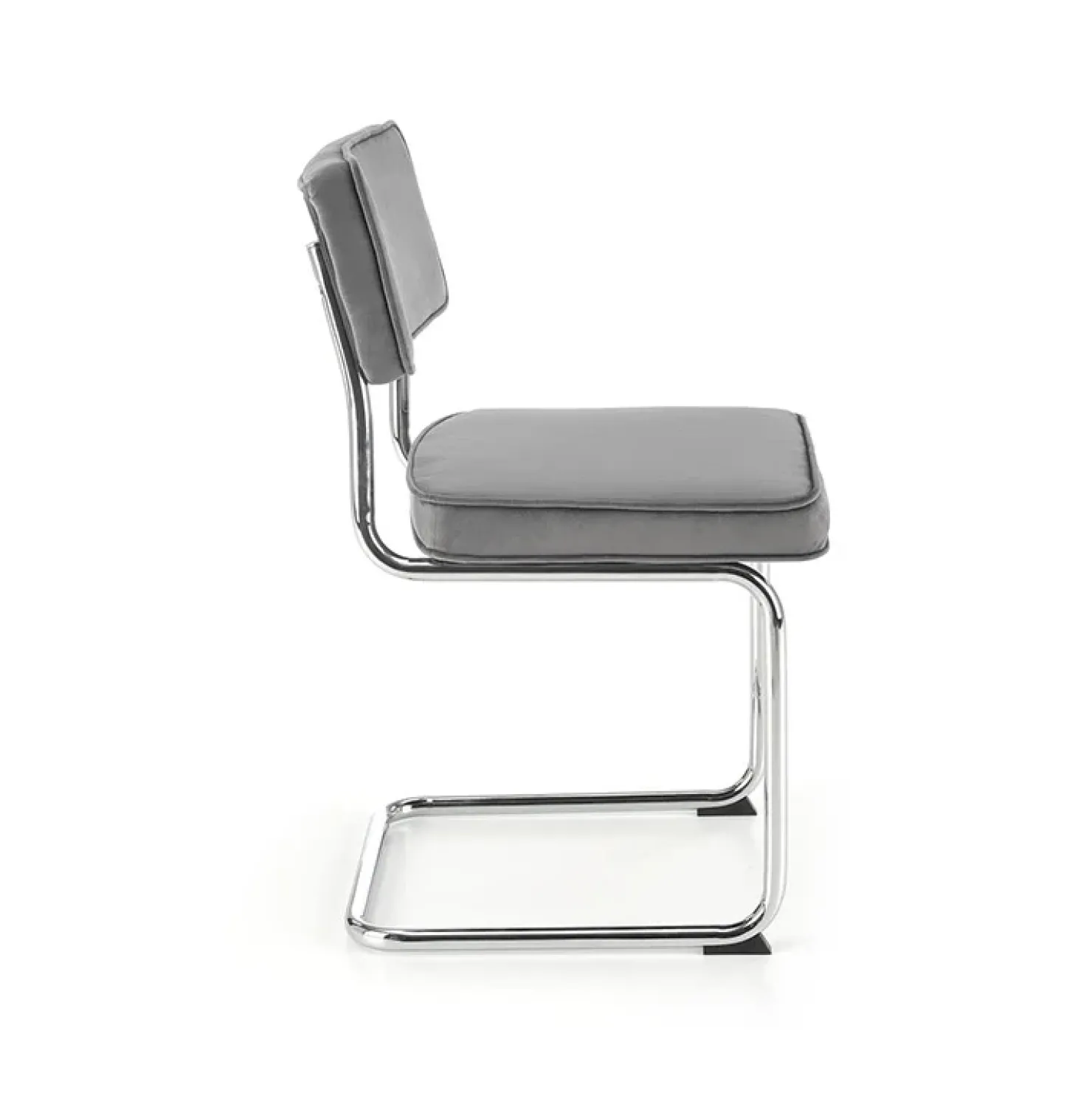 Garnero Arredamenti Set 4 sedie soggiorno moderne in velluto acciaio Vader Grigio Outlet