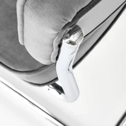 Garnero Arredamenti Set 4 sedie soggiorno moderne in velluto acciaio Vader Grigio Outlet