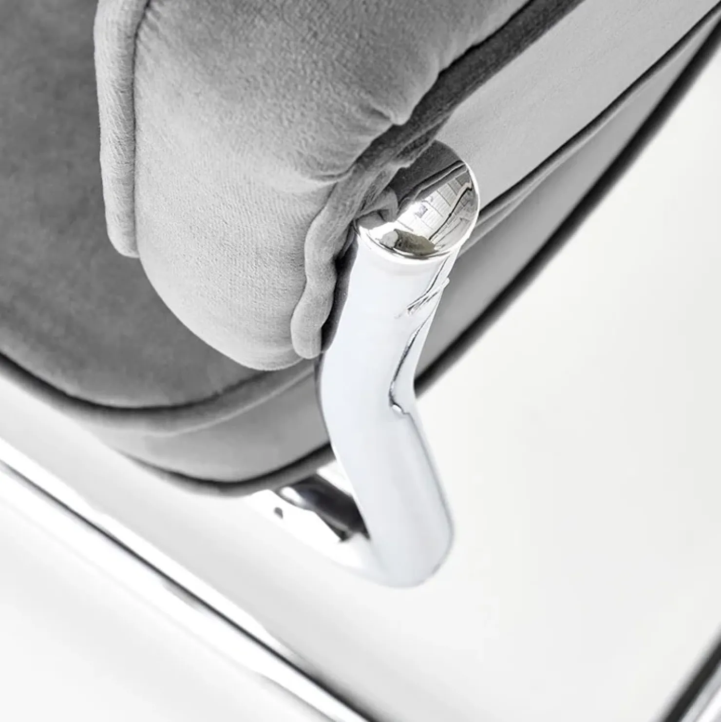 Garnero Arredamenti Set 4 sedie soggiorno moderne in velluto acciaio Vader Grigio Outlet