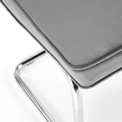 Garnero Arredamenti Set 4 sedie soggiorno moderne in velluto acciaio Vader Grigio Outlet