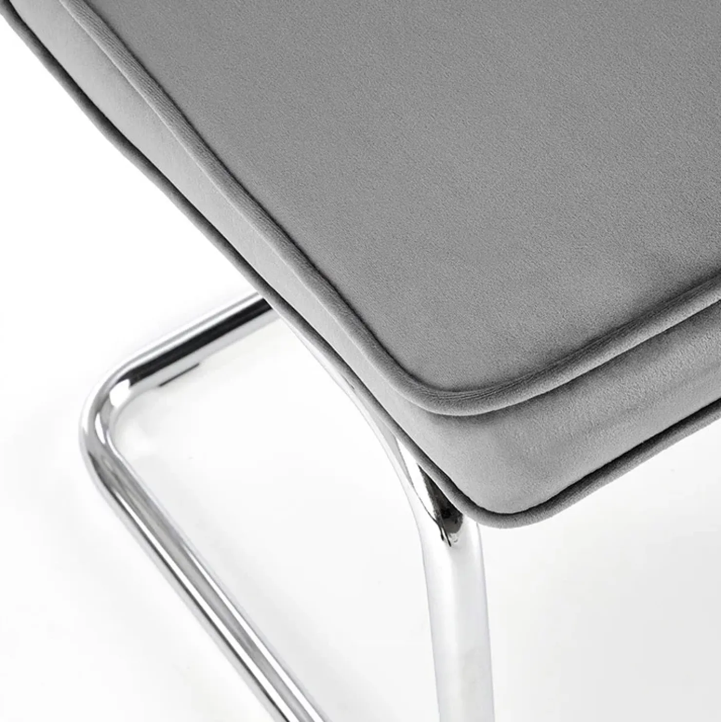 Garnero Arredamenti Set 4 sedie soggiorno moderne in velluto acciaio Vader Grigio Outlet