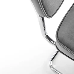 Garnero Arredamenti Set 4 sedie soggiorno moderne in velluto acciaio Vader Grigio Outlet