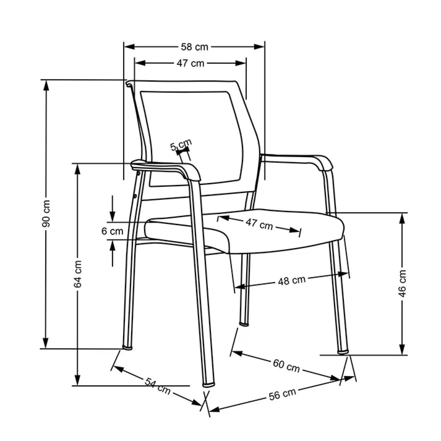 Garnero Arredamenti Set 4 sedie soggiorno moderne in tessuto nero Precious Sale