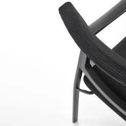 Garnero Arredamenti Set 4 sedie soggiorno moderne in tessuto nero Precious Sale