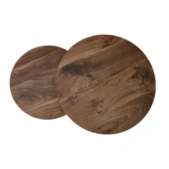 Garnero Arredamenti Set 2 tavolini da salotto rotondi noce nero Pueblo Best