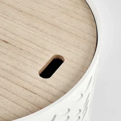 Garnero Arredamenti Set 2 tavolini da salotto rotondi bianchi opaco grigio Ennis Sale