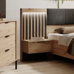 Garnero Arredamenti Set comodini 50x104h cm con cassetto rovere antracite Rubik