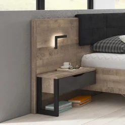 Garnero Arredamenti Set comodini 52x100h cm con led grigio quercia Dable Best