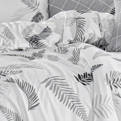 Garnero Arredamenti Set copripiumino matrimoniale oversize e federe 240x260cm bianco grigio Ingrid Hot