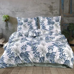 Garnero Arredamenti Set copripiumino matrimoniale e federe 220x240cm verde blu Himba Hot