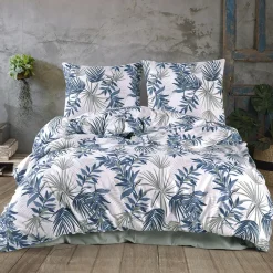 Garnero Arredamenti Set copripiumino matrimoniale oversize e federe 240x260cm verde blu Himba Best