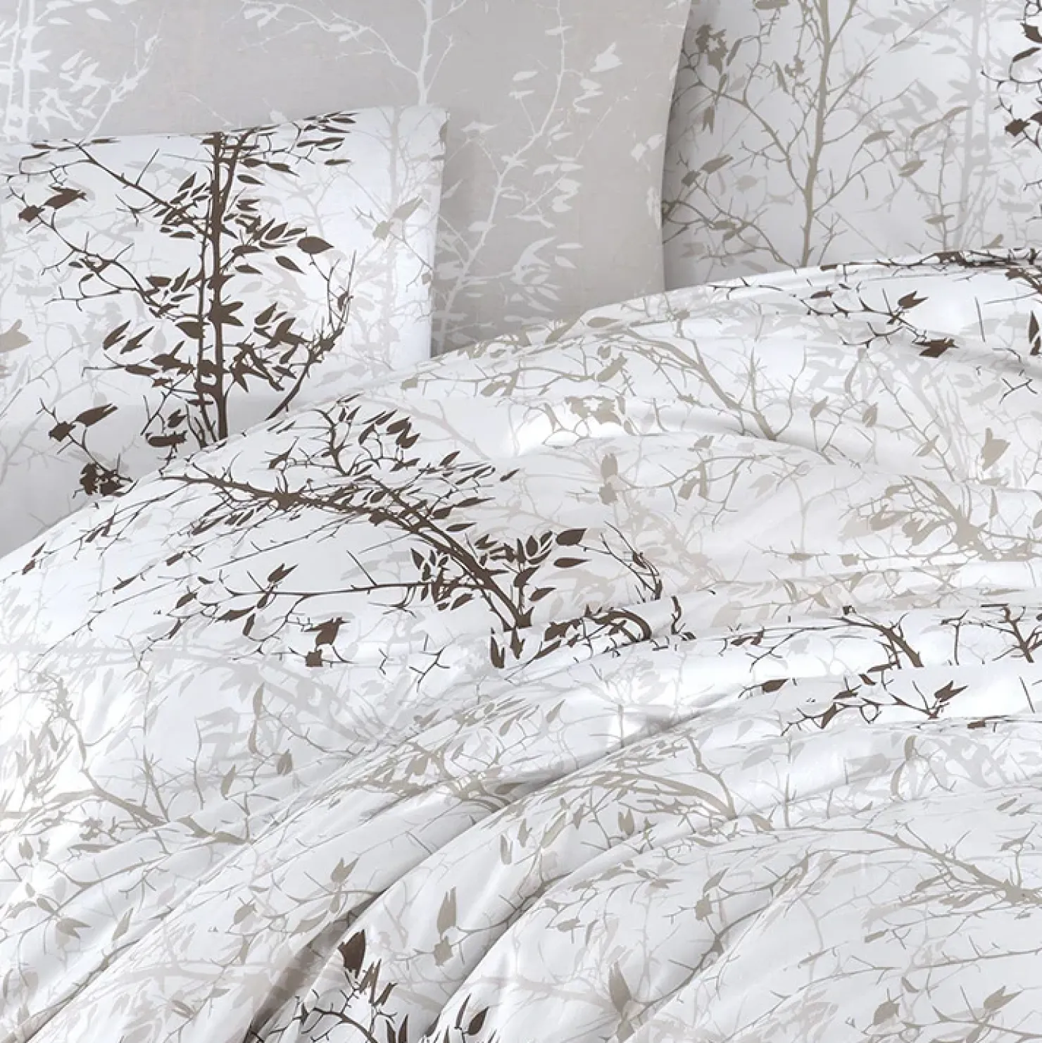 Garnero Arredamenti Set copripiumino matrimoniale oversize e federe 240x260cm bianco grigio Esedra Outlet