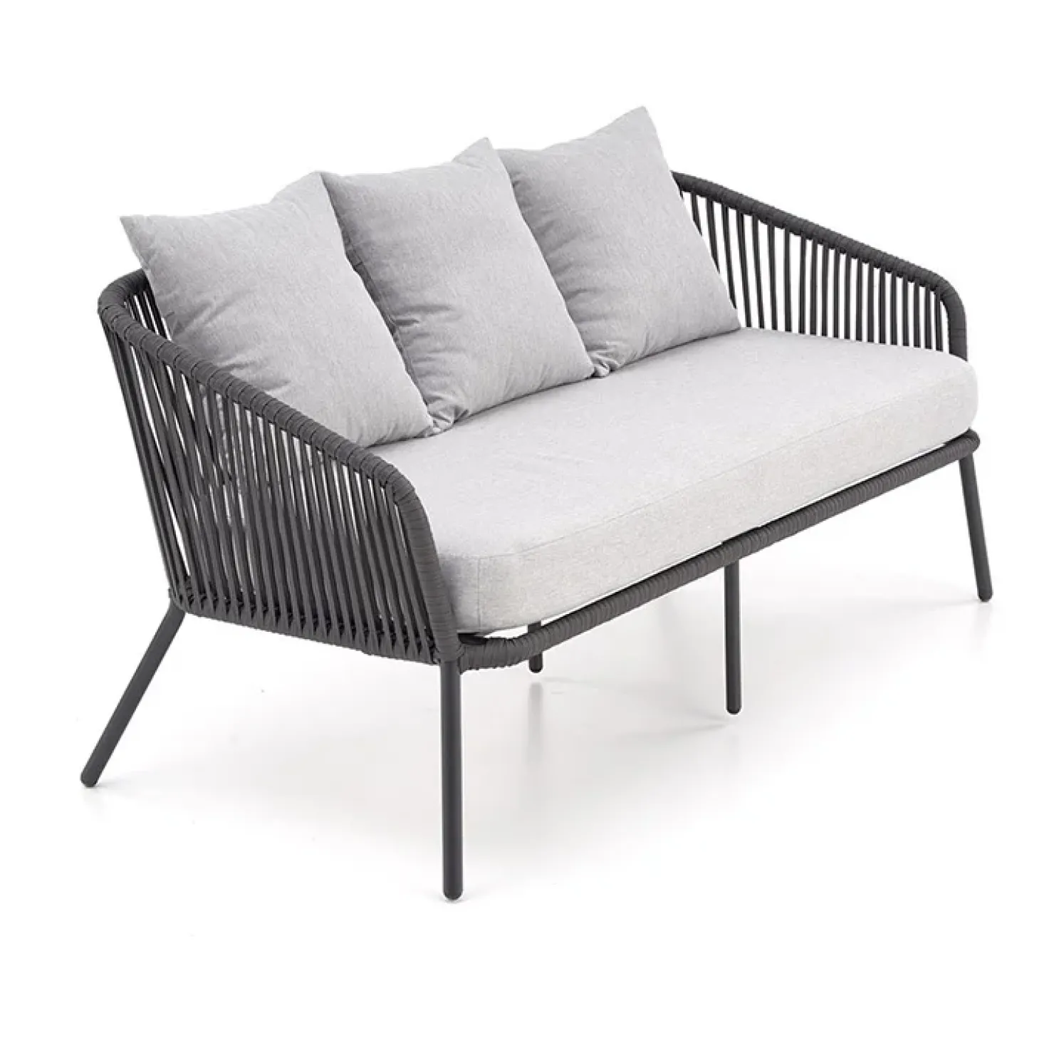 Garnero Arredamenti Set da giardino divano, poltrona, tavolino in vetro grigio Dalian Online