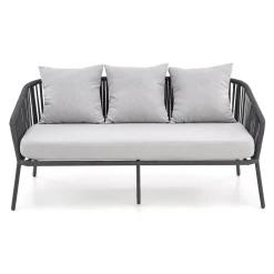 Garnero Arredamenti Set da giardino divano, poltrona, tavolino in vetro grigio Dalian Online