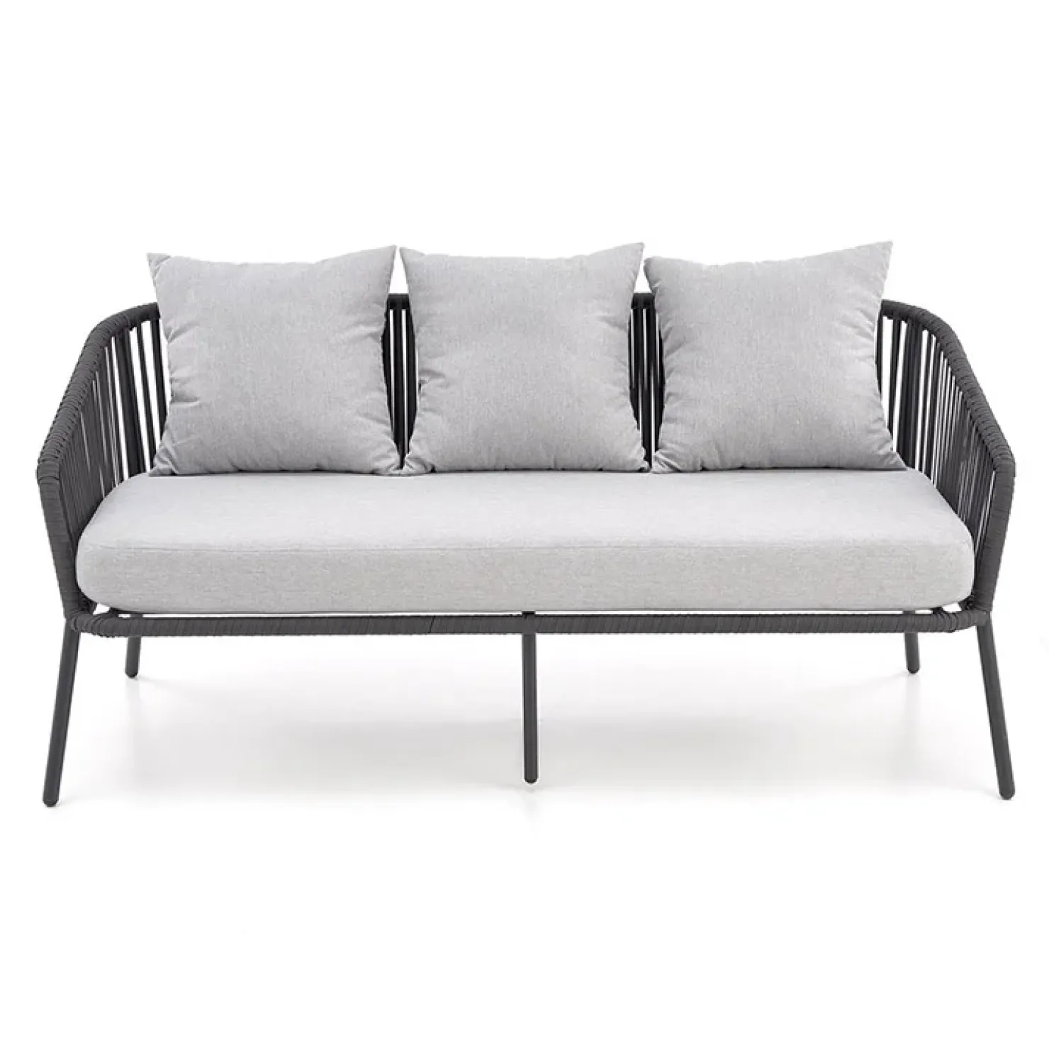 Garnero Arredamenti Set da giardino divano, poltrona, tavolino in vetro grigio Dalian Online