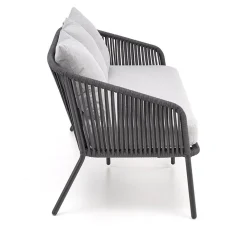 Garnero Arredamenti Set da giardino divano, poltrona, tavolino in vetro grigio Dalian Online