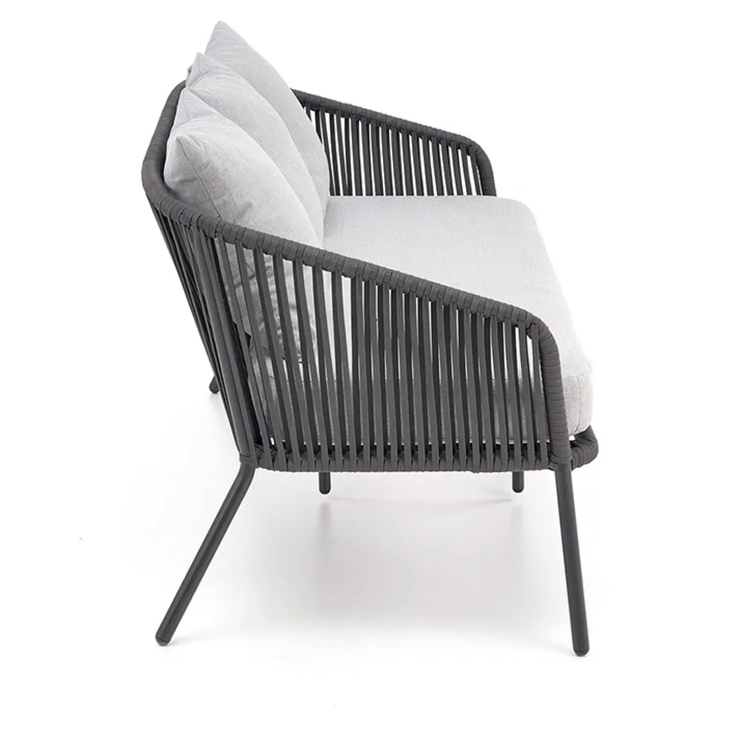 Garnero Arredamenti Set da giardino divano, poltrona, tavolino in vetro grigio Dalian Online