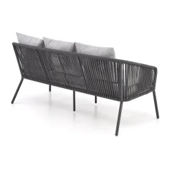 Garnero Arredamenti Set da giardino divano, poltrona, tavolino in vetro grigio Dalian Online