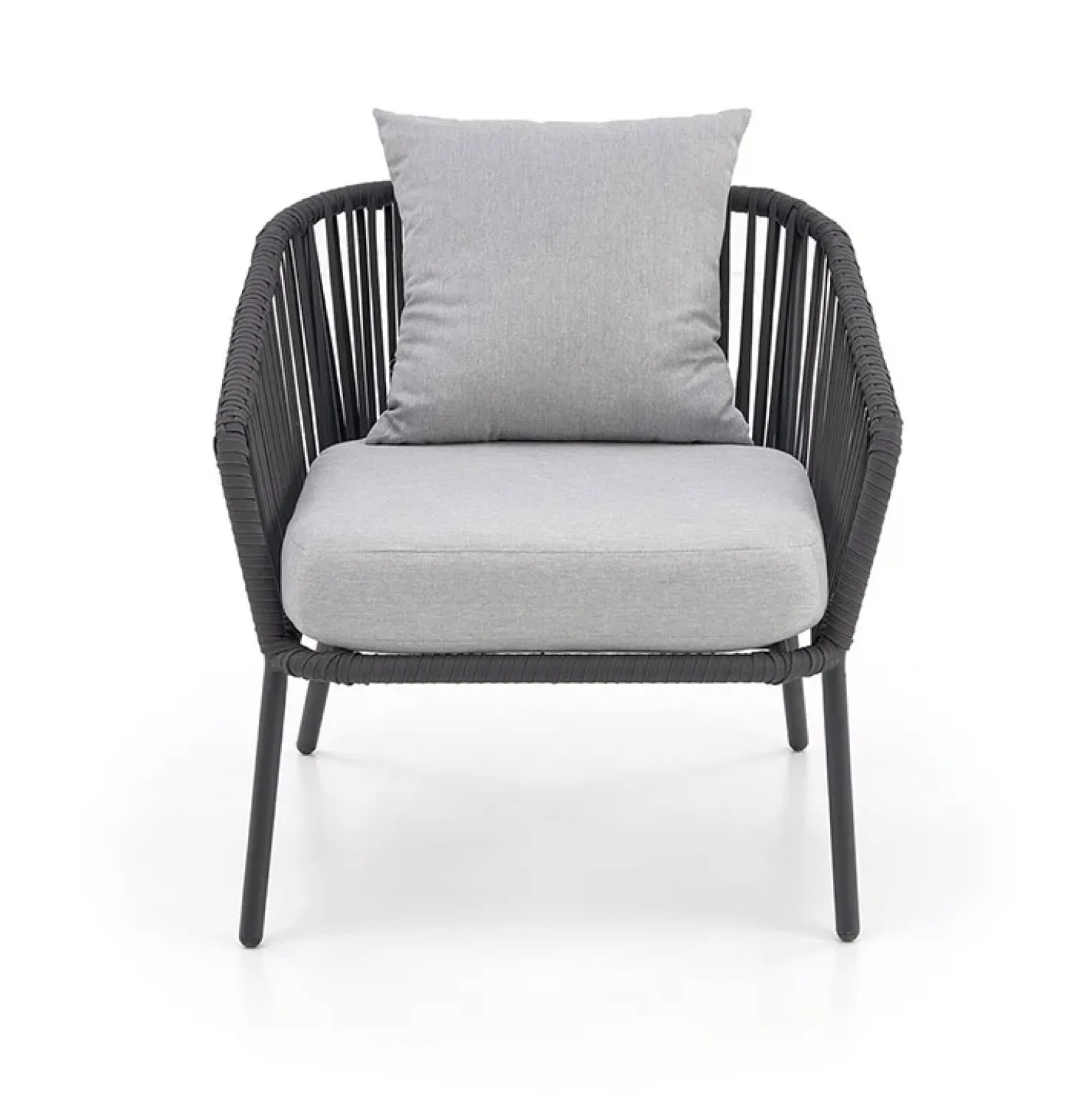 Garnero Arredamenti Set da giardino divano, poltrona, tavolino in vetro grigio Dalian Online