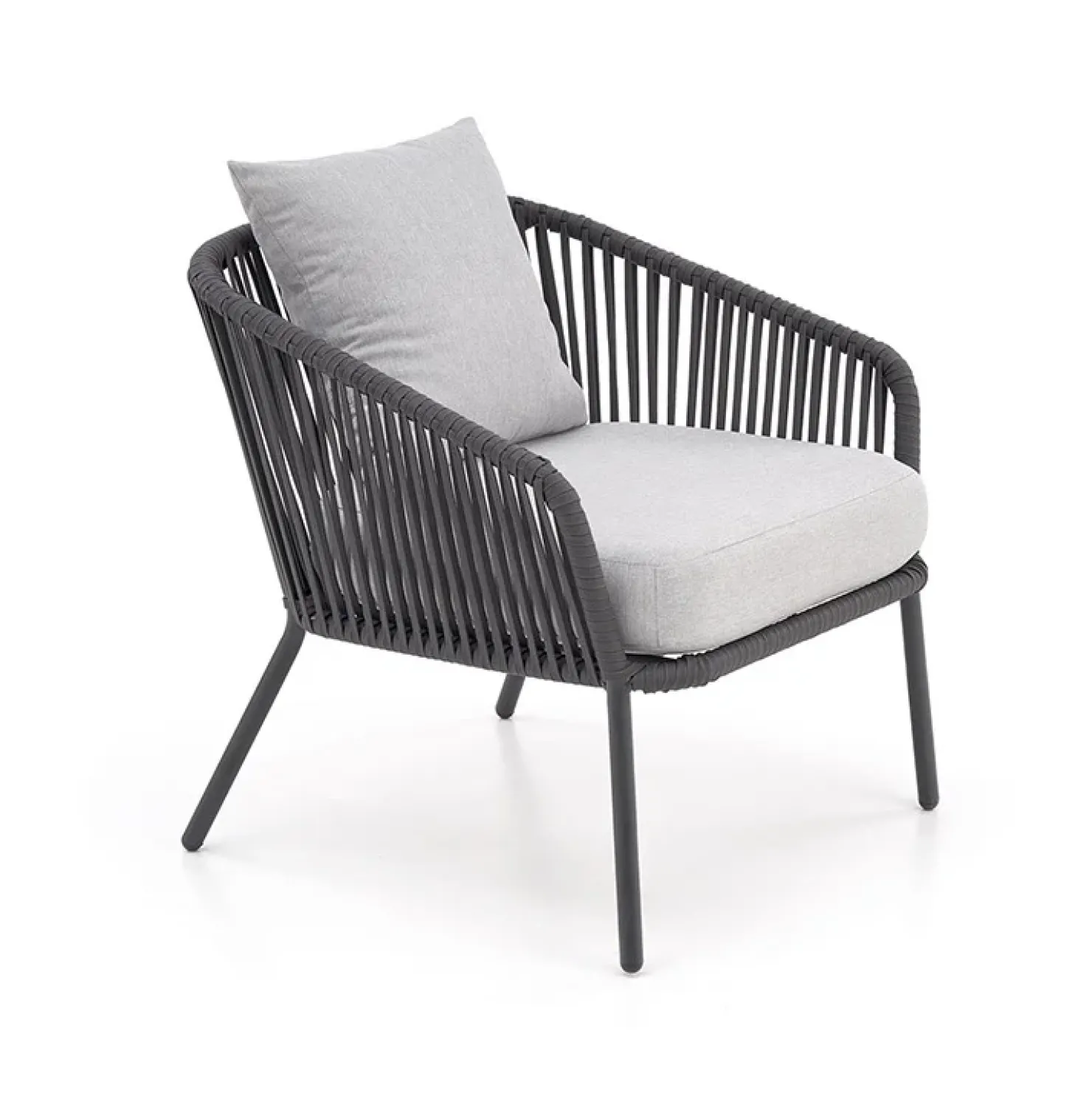 Garnero Arredamenti Set da giardino divano, poltrona, tavolino in vetro grigio Dalian Online