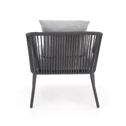 Garnero Arredamenti Set da giardino divano, poltrona, tavolino in vetro grigio Dalian Online