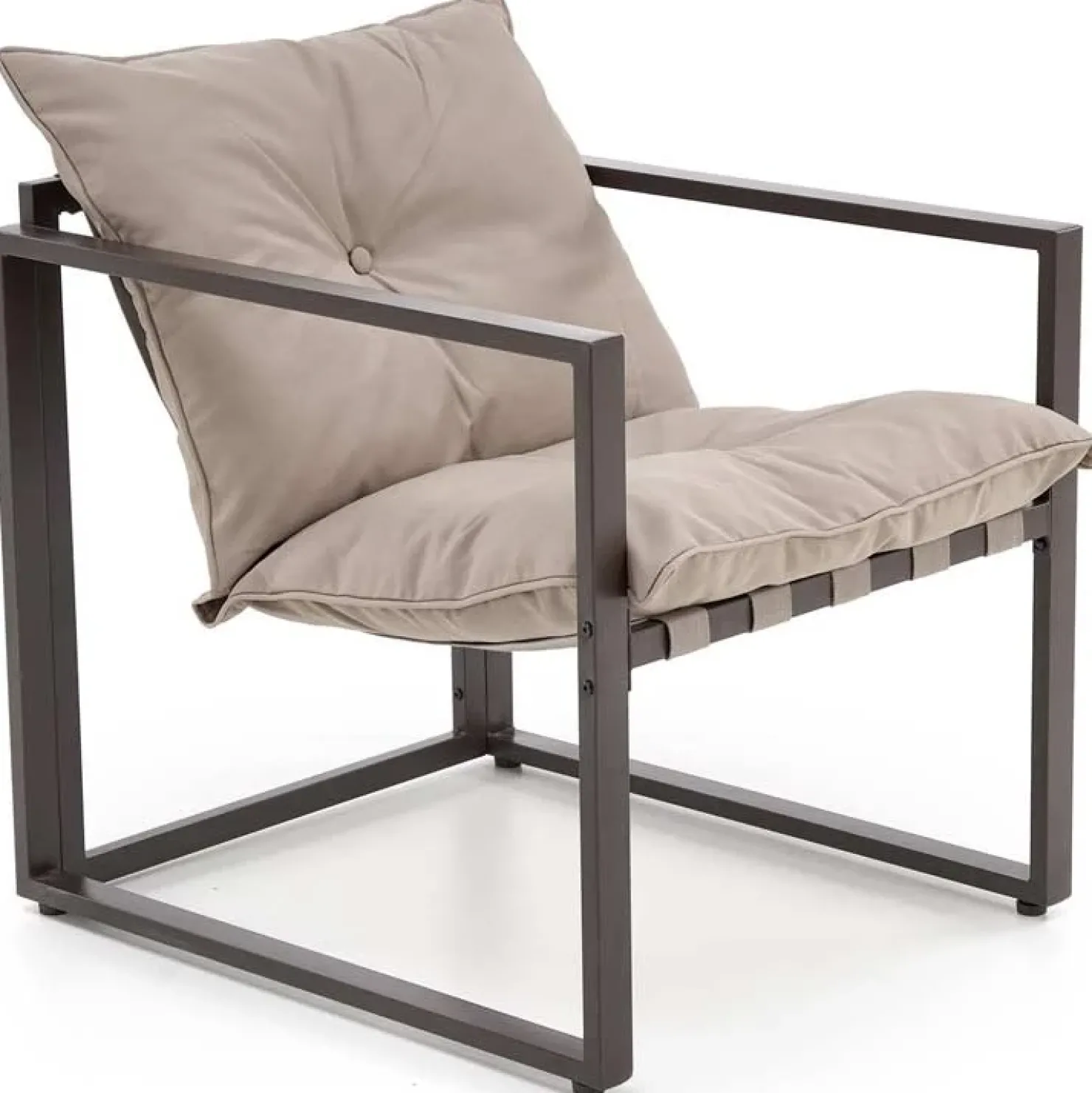 Garnero Arredamenti Set da giardino divano, poltrona, tavolino in vetro nero marrone Surat Clearance