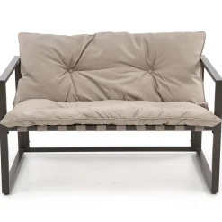 Garnero Arredamenti Set da giardino divano, poltrona, tavolino in vetro nero marrone Surat Clearance