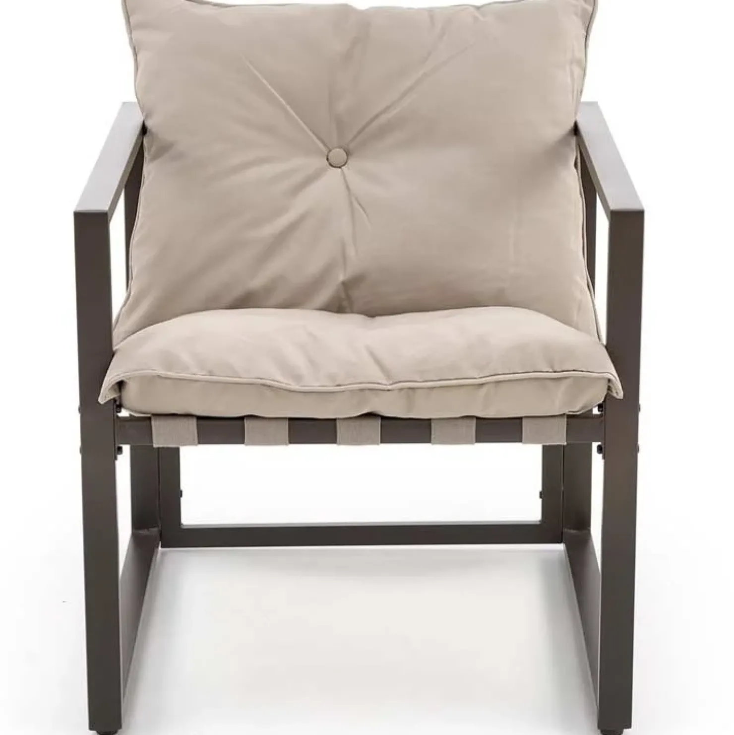 Garnero Arredamenti Set da giardino divano, poltrona, tavolino in vetro nero marrone Surat Clearance