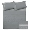 Garnero Arredamenti Set lenzuola letto alla francese in cotone grigio Freedom Clearance