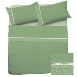 Garnero Arredamenti Set lenzuola letto francese in cotone verde Freedom Sale