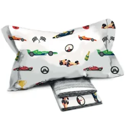 Garnero Arredamenti Set lenzuola letto singolo per bambini in cotone con macchinine Winner New