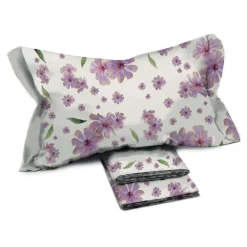 Garnero Arredamenti Set lenzuola matrimoniali in cotone fantasia fiori bianco rosa Razza Discount