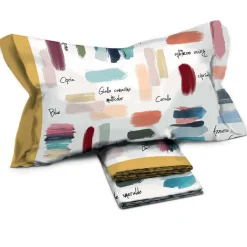 Garnero Arredamenti Set lenzuola una piazza e mezza in cotone fantasia bordo giallo Rombo Best