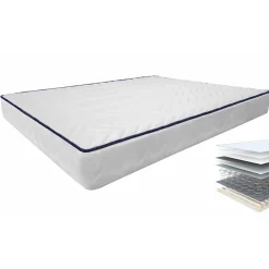 Garnero Arredamenti Set materasso 140x200cm alla francese con rete a doghe Elisir Gihome® Hot