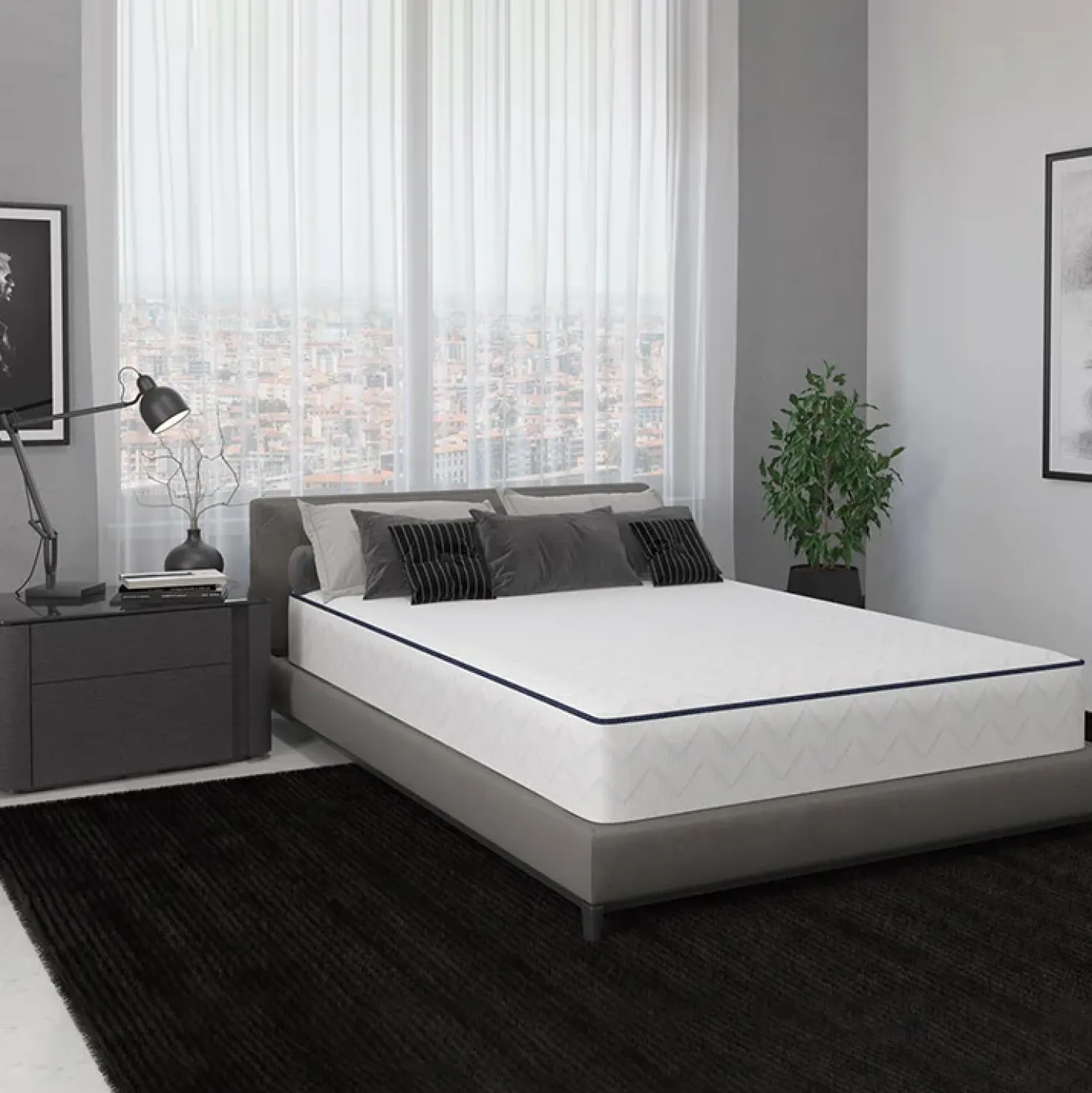 Garnero Arredamenti Set materasso 140x190cm francese con rete a doghe Elisir Gihome® Hot