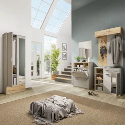 Garnero Arredamenti Set mobili ingresso 240x201h cm rovere naturale beige satinato Kenya Clearance