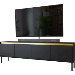 Garnero Arredamenti Set mobili soggiorno completo nero oro Praga Discount