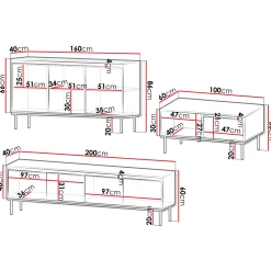 Garnero Arredamenti Set mobili soggiorno completo nero oro Praga Discount
