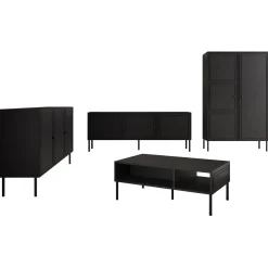 Garnero Arredamenti Set mobili soggiorno completo Stark 1 Nero Opaco Clearance