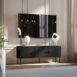 Garnero Arredamenti Set mobili soggiorno completo Stark 1 Nero Opaco Clearance