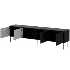 Garnero Arredamenti Set mobili soggiorno completo moderno nero Wild Nero Opaco Best