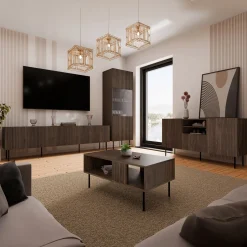 Garnero Arredamenti Set mobili soggiorno completo noce cannettato Gabiot Discount