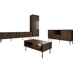 Garnero Arredamenti Set mobili soggiorno completo noce cannettato Gabiot Discount