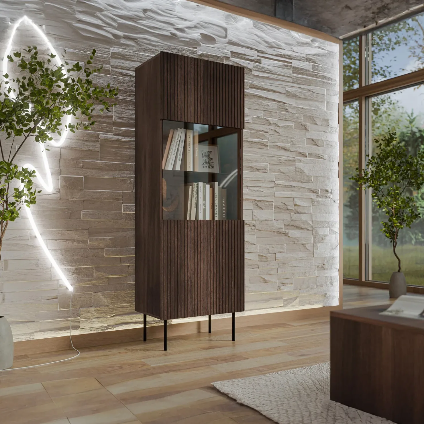 Garnero Arredamenti Set mobili soggiorno completo noce cannettato Gabiot Discount