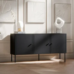 Garnero Arredamenti Set mobili soggiorno completo Stark 2 Nero Opaco Clearance