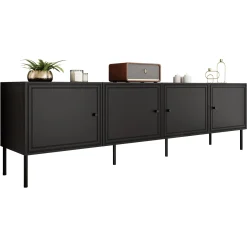 Garnero Arredamenti Set mobili soggiorno completo Stark 2 Nero Opaco Clearance